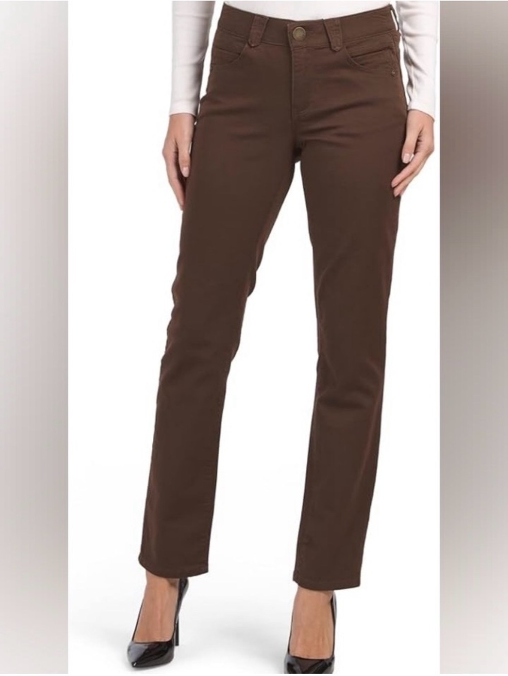 Democracy Brown Ab Solution Ankle jeans pants mold & hold Sz 14 NWT
